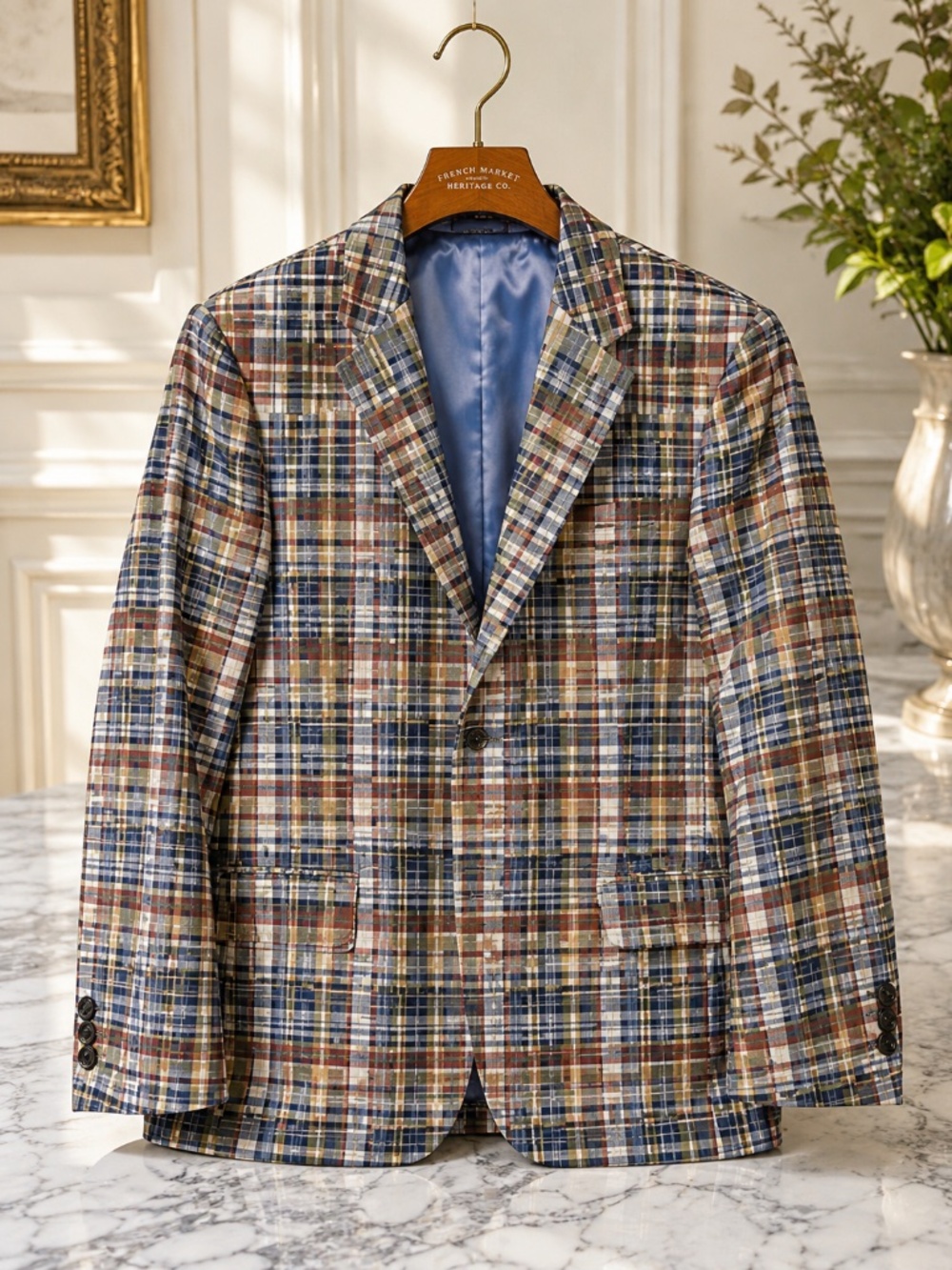 Vintage Patchwork Plaid Blazer | Preppy Academia Statement Jacket